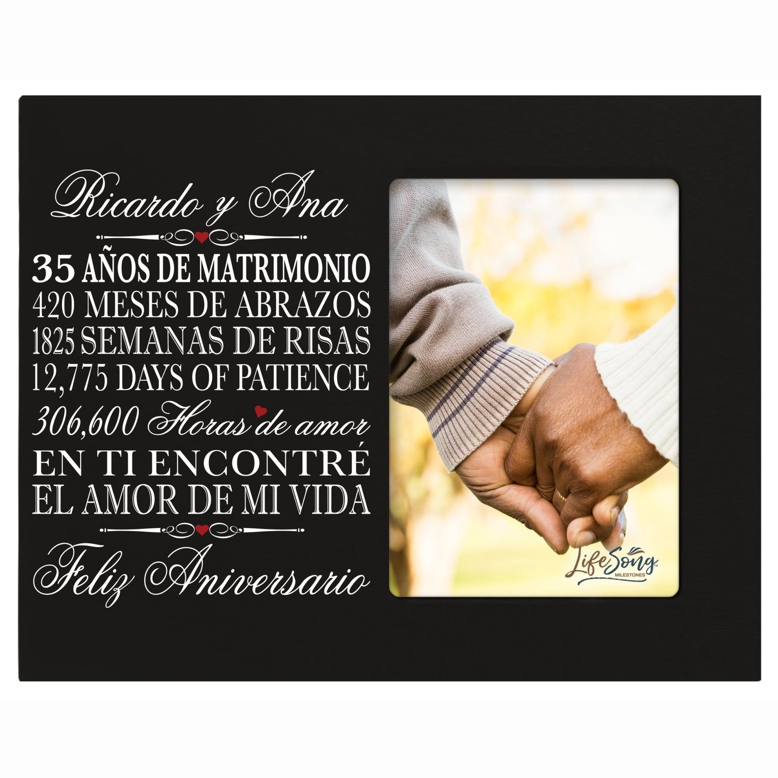 Personalized Anniversary Frames with Spanish Verse - 35th Anniversary - LifeSong Milestones