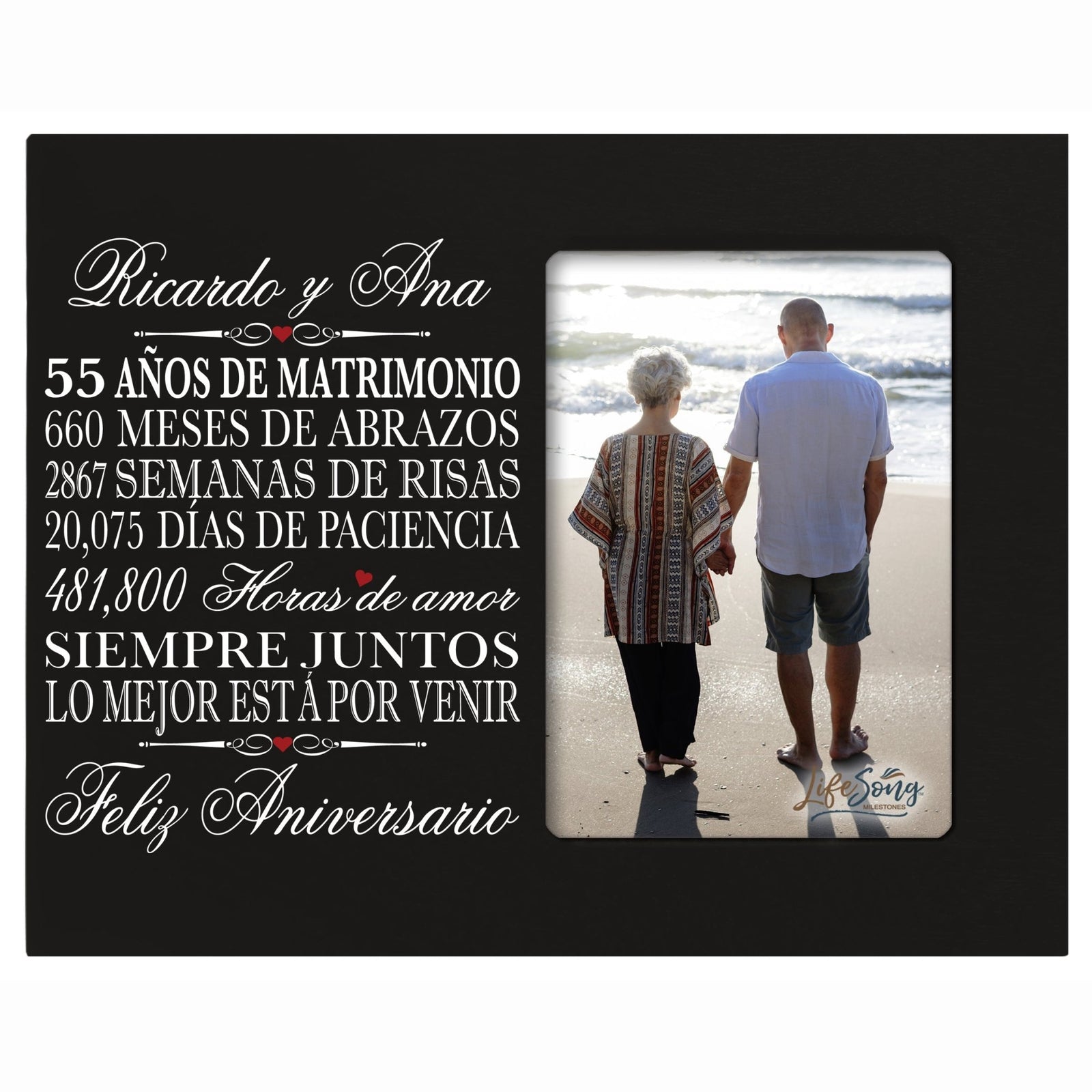 Lifesong Milestones Personalized Couples 55th Wedding Anniversary Spanish Picture Frame