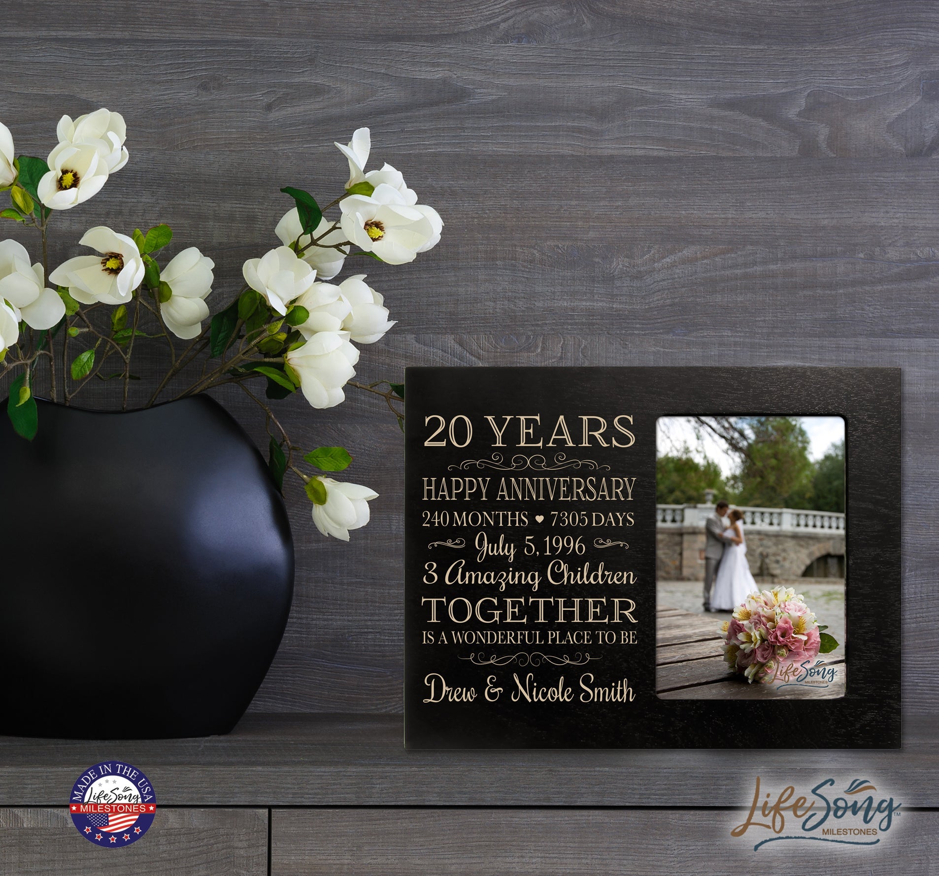 Personalized Anniversary Photo Frame - 20th Counting Our Blessings - LifeSong Milestones