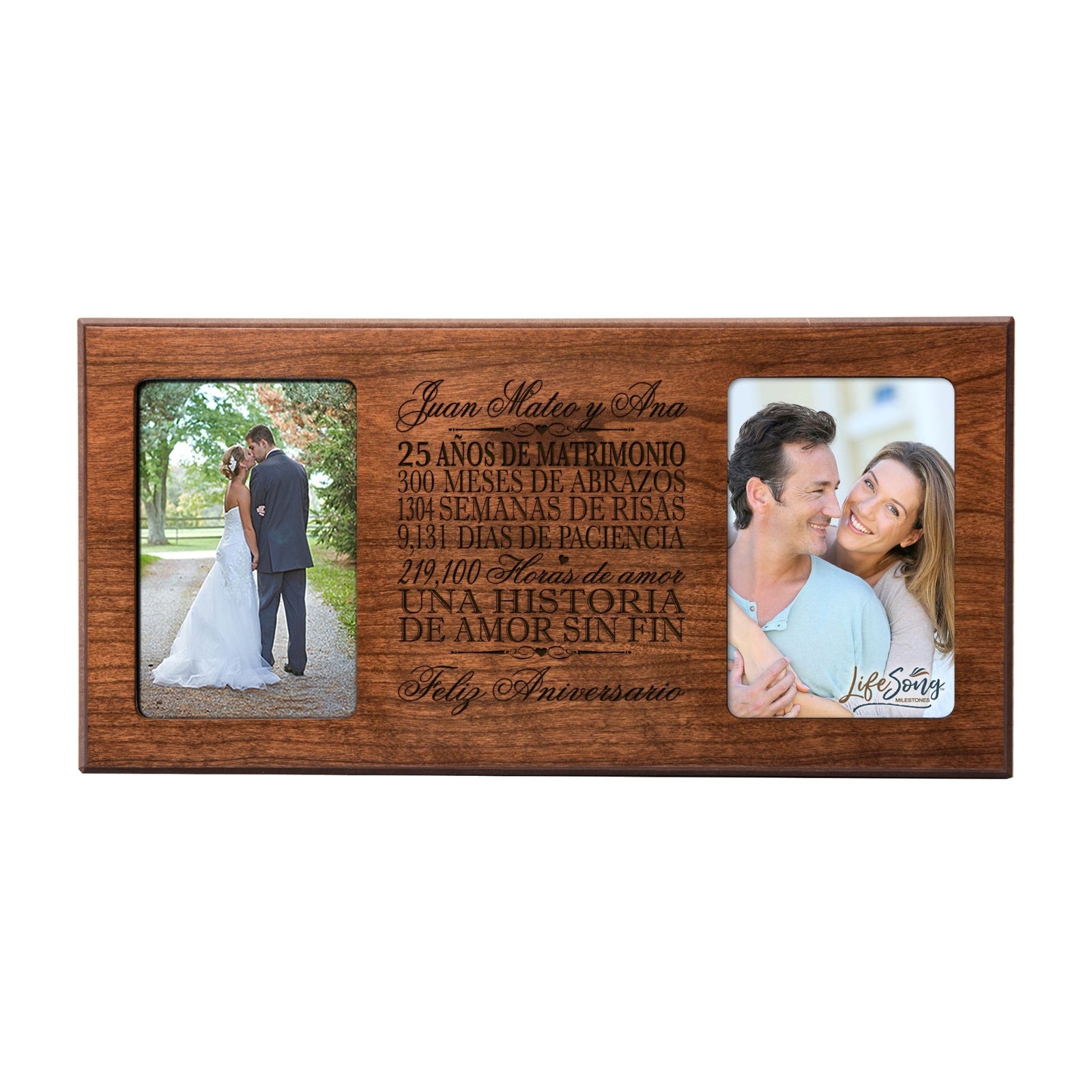Lifesong Milestones Personalized 25th Wedding Anniversary Spanish Picture Frame