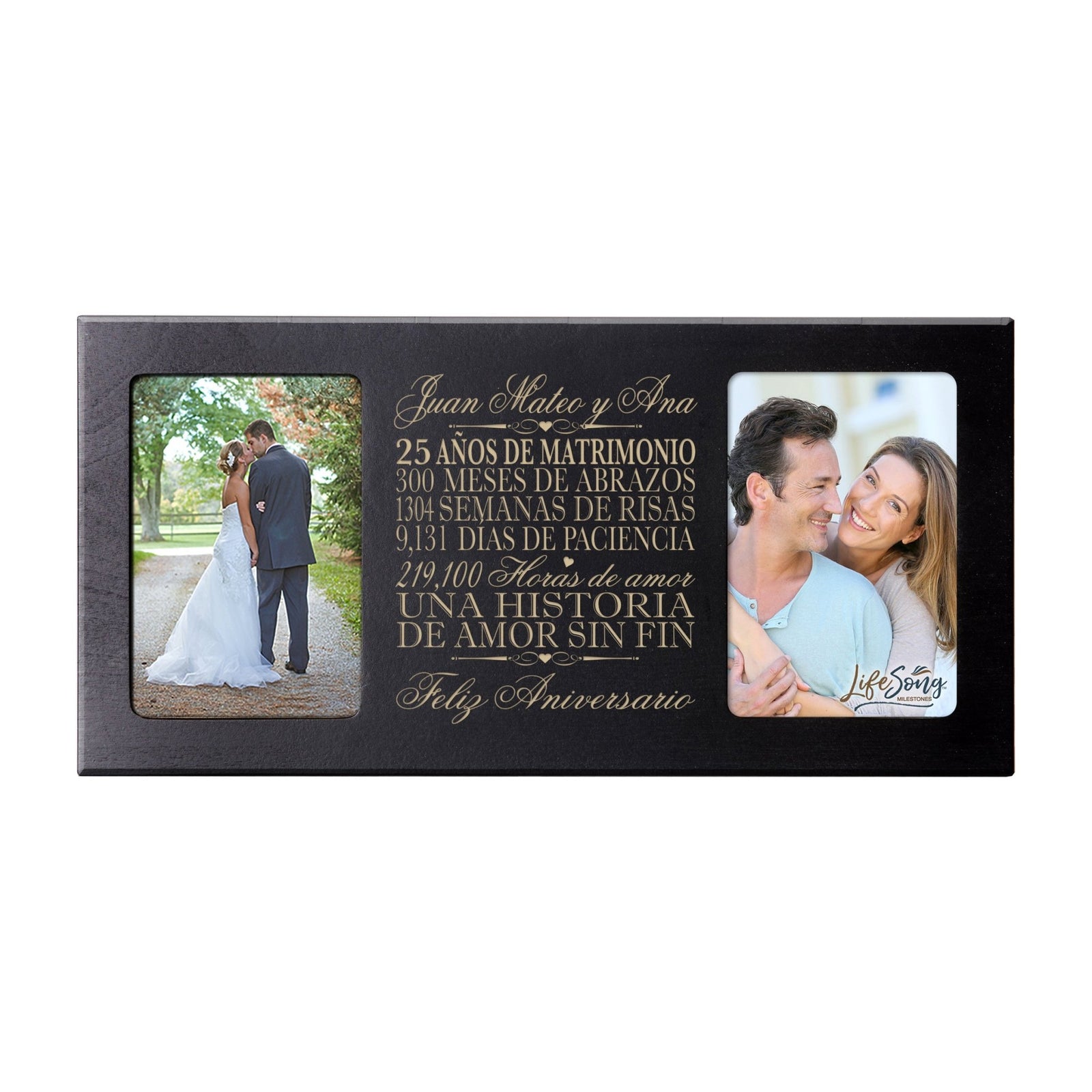 Lifesong Milestones Personalized 25th Wedding Anniversary Spanish Picture Frame