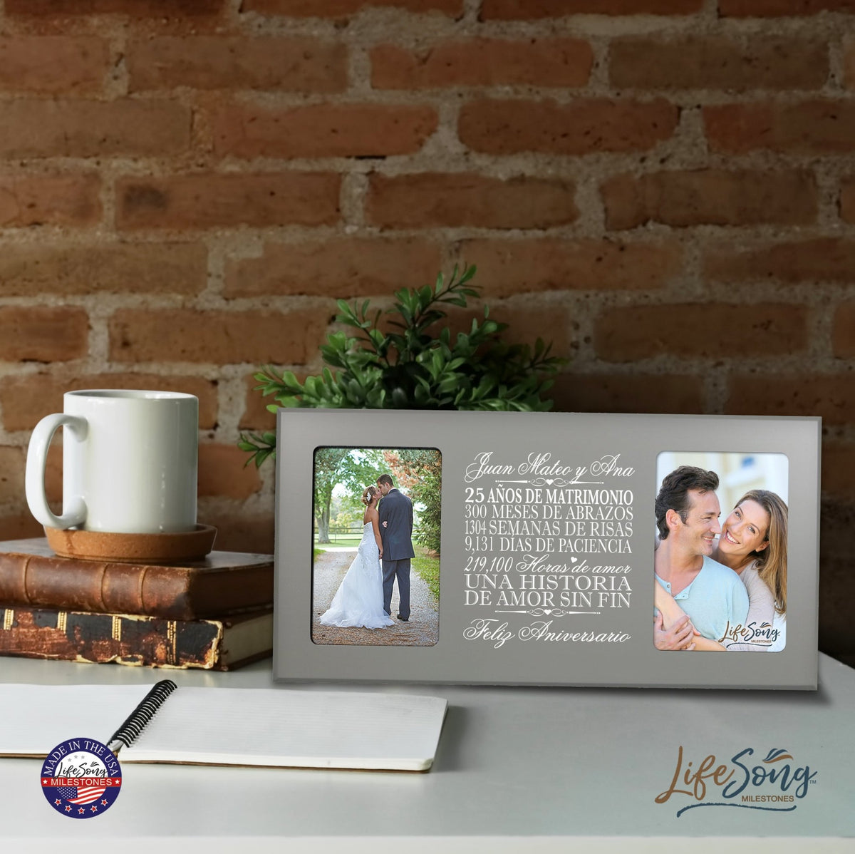 Lifesong Milestones Personalized 25th Wedding Anniversary Spanish Picture Frame