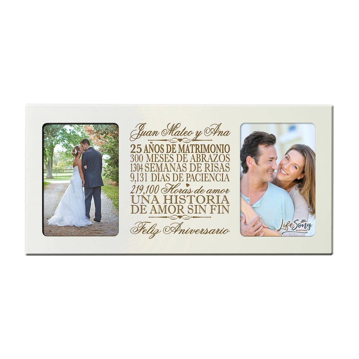 Lifesong Milestones Personalized 25th Wedding Anniversary Spanish Picture Frame