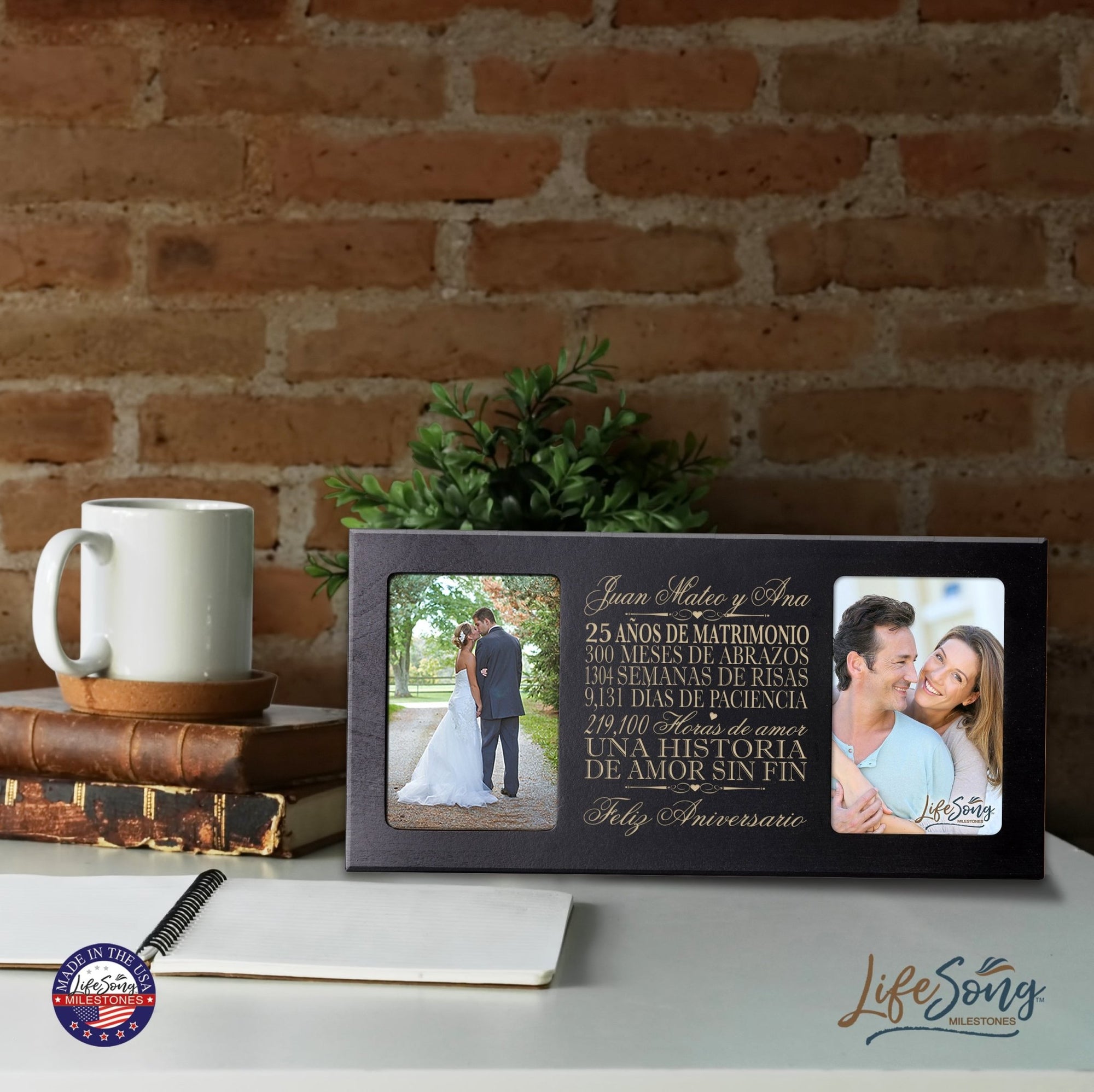 Lifesong Milestones Personalized 25th Wedding Anniversary Spanish Picture Frame