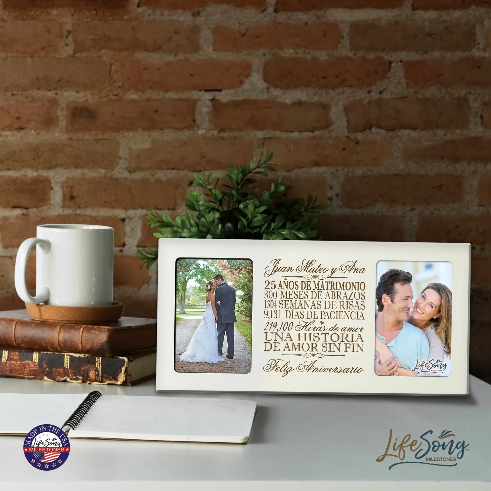 Lifesong Milestones Personalized 25th Wedding Anniversary Spanish Picture Frame