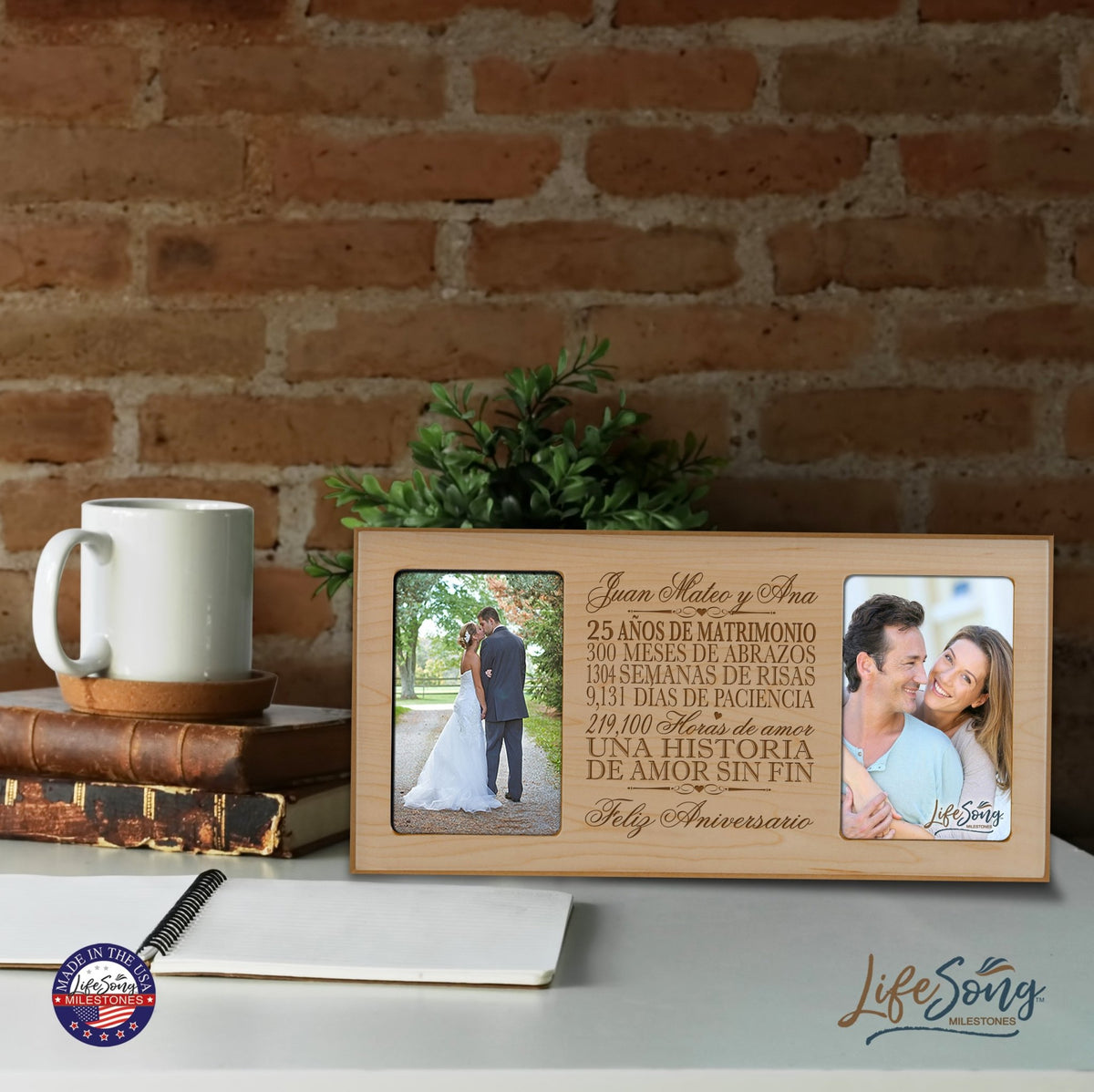 Lifesong Milestones Personalized 25th Wedding Anniversary Spanish Picture Frame