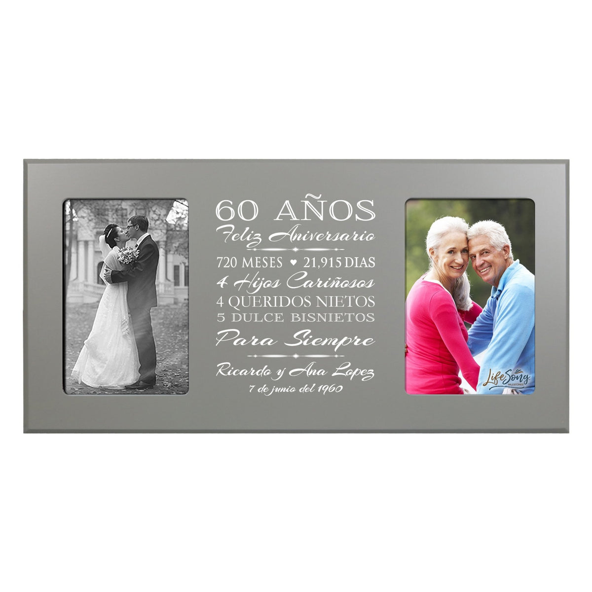 Lifesong Milestones Personalized Couples 60th Wedding Anniversary Spanish Picture Frame