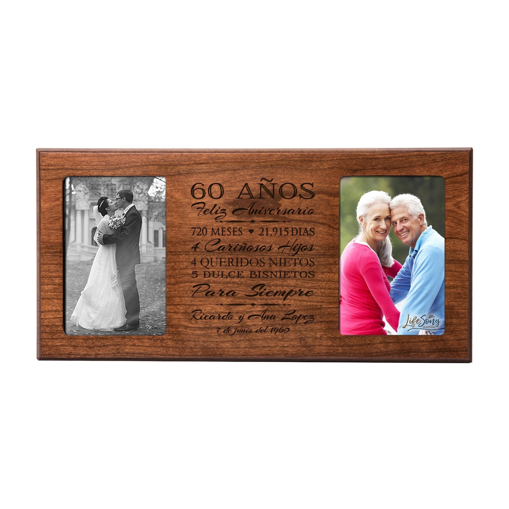 Lifesong Milestones Personalized Couples 60th Wedding Anniversary Spanish Picture Frame