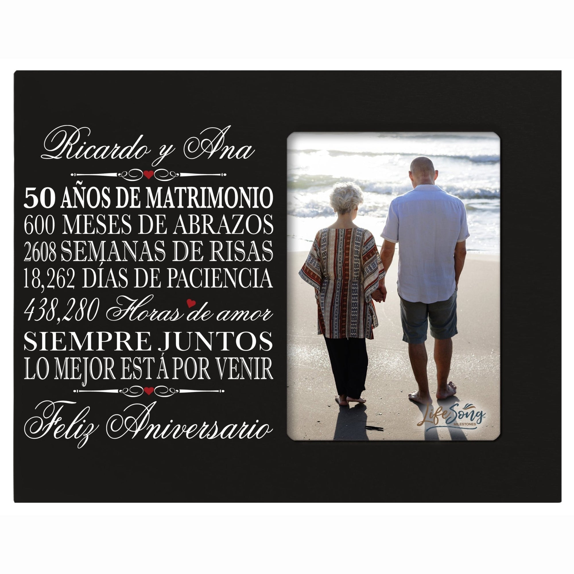 Lifesong Milestones Personalized Couples 50th Wedding Anniversary Spanish Picture Frame