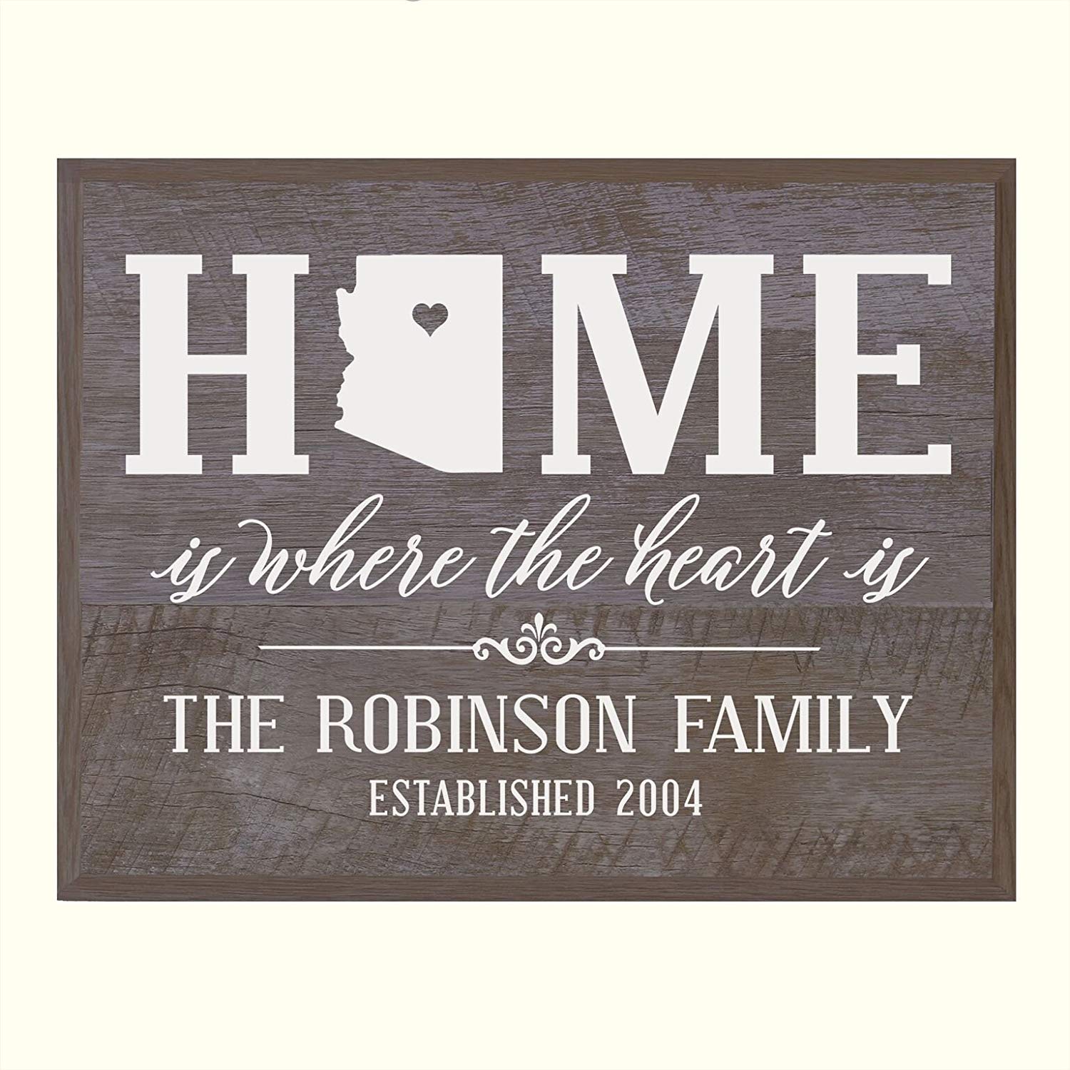 Personalized Arizona State Home is Where the heart is Sign - LifeSong Milestones