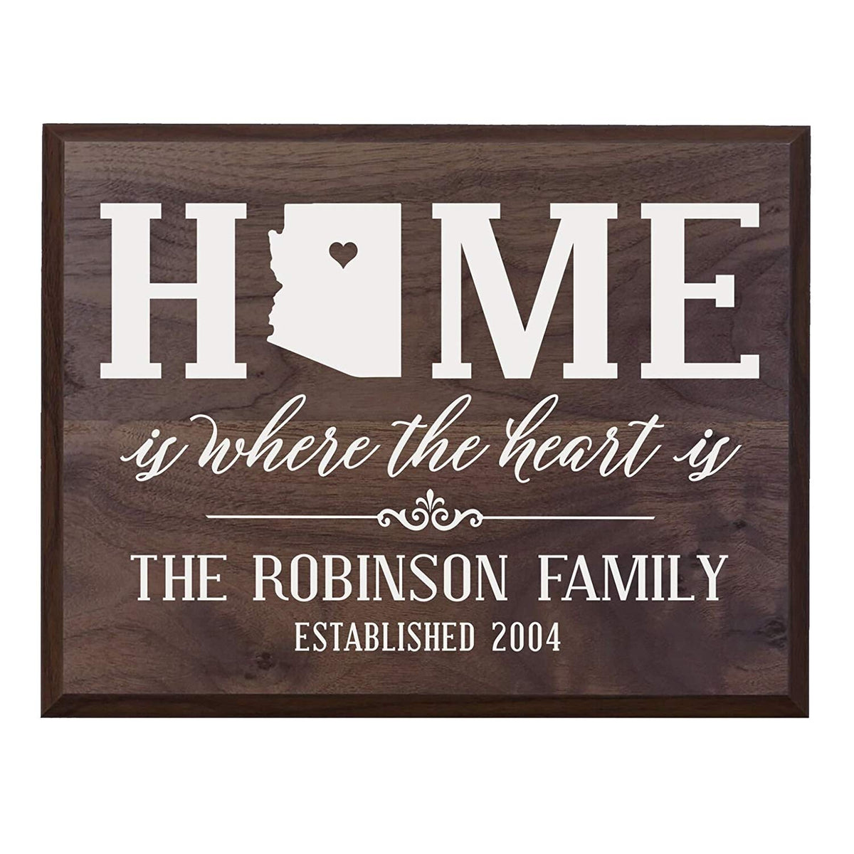 Personalized Arizona State Home is Where the heart is Sign - LifeSong Milestones