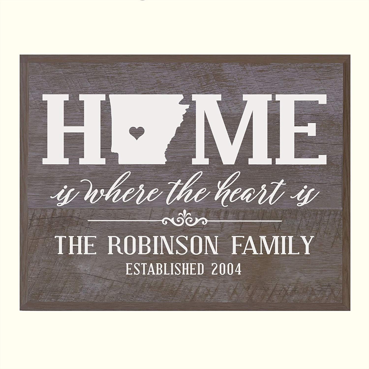 Personalized Arkansas State Home is Where the heart is Sign - LifeSong Milestones