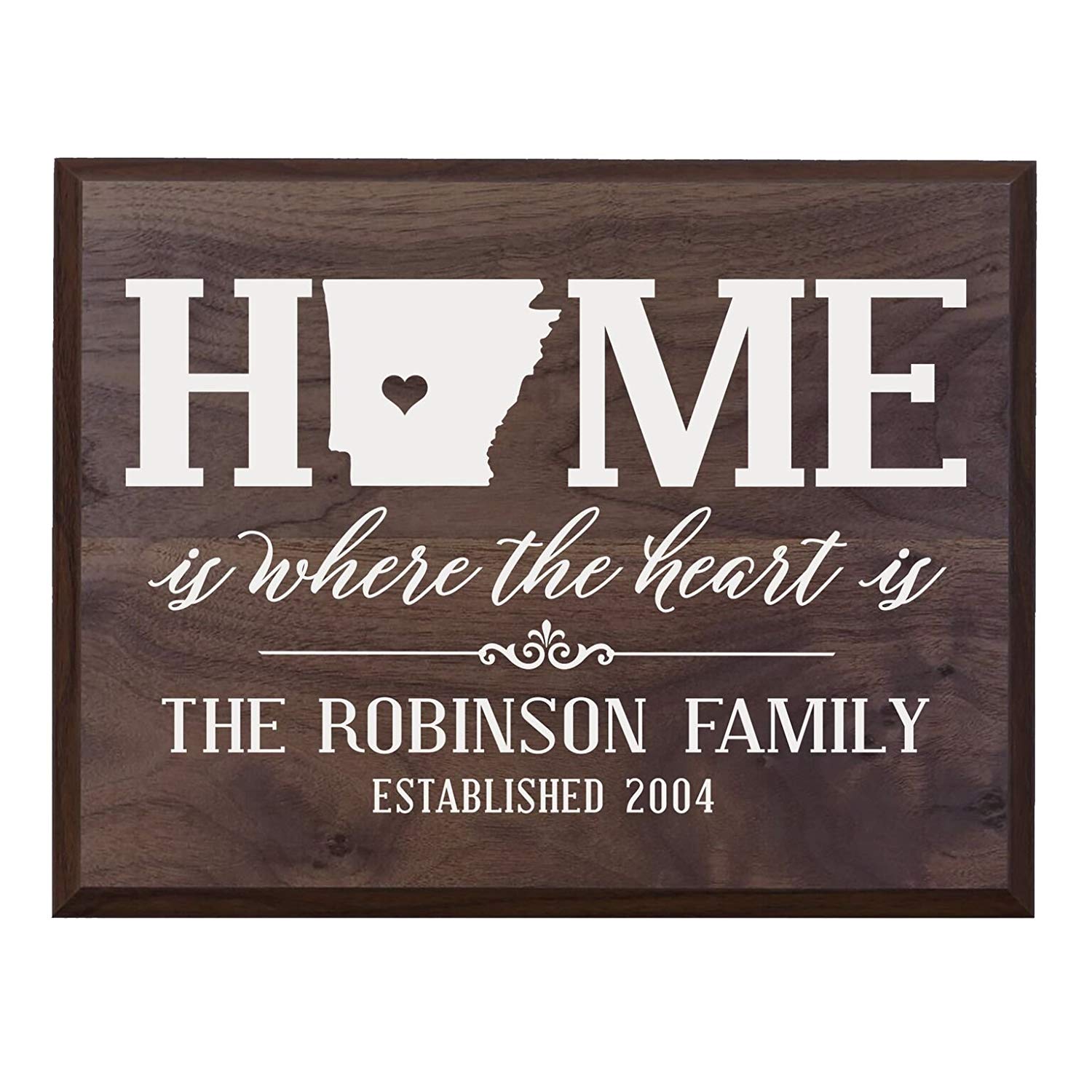 Personalized Arkansas State Home is Where the heart is Sign - LifeSong Milestones