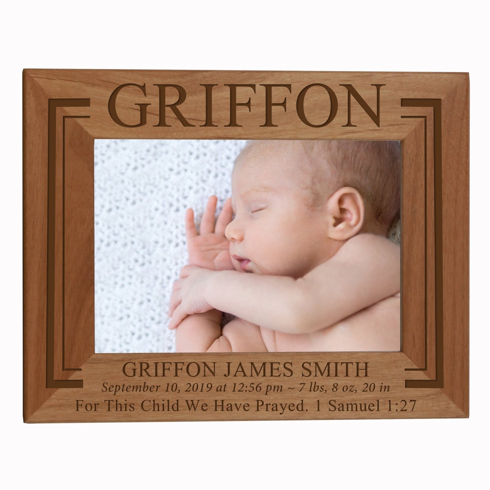 Personalized Baby Announcement Alder Frames 5x7 - Boy - LifeSong Milestones