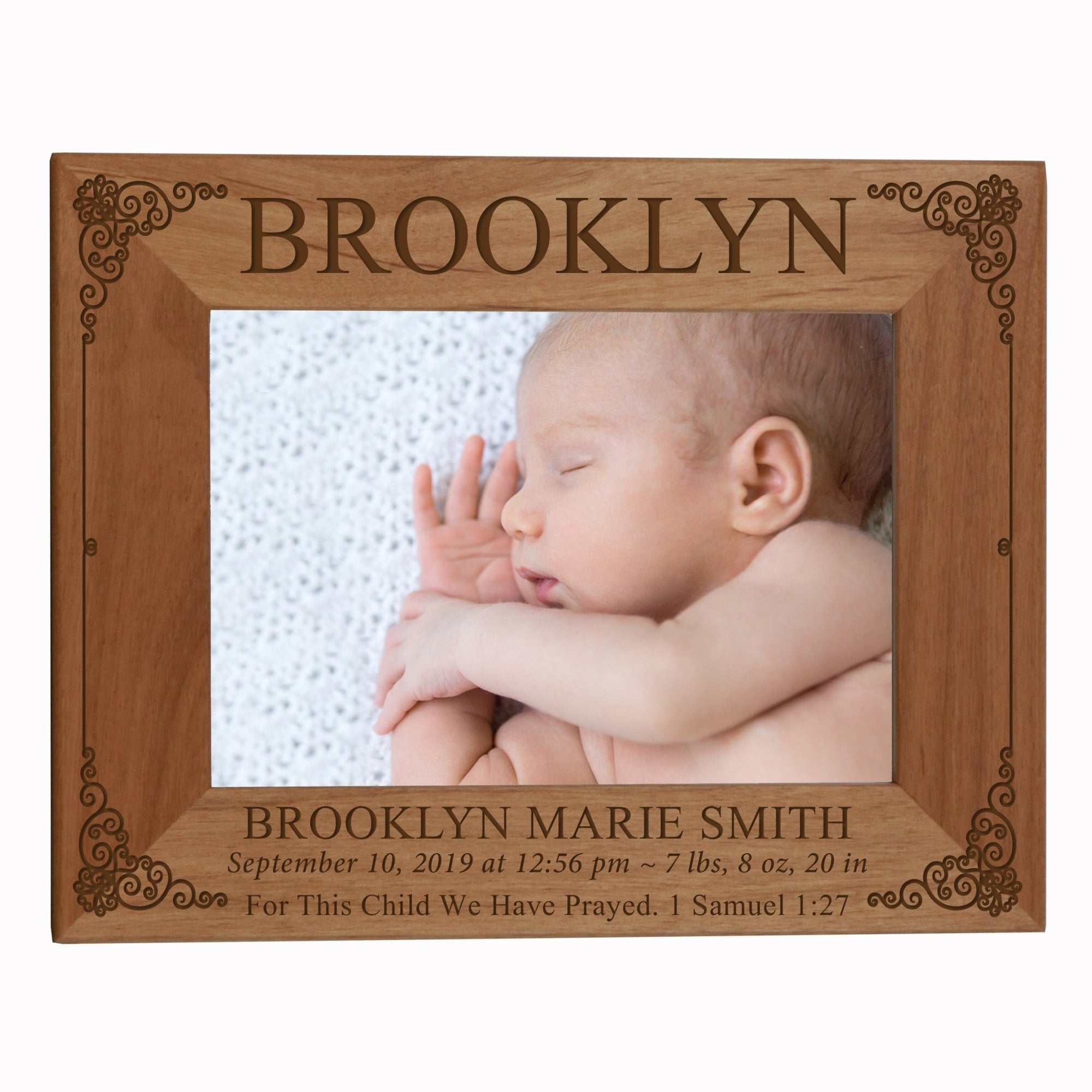Personalized Baby Announcement Alder Frames 5x7 - Girl - LifeSong Milestones