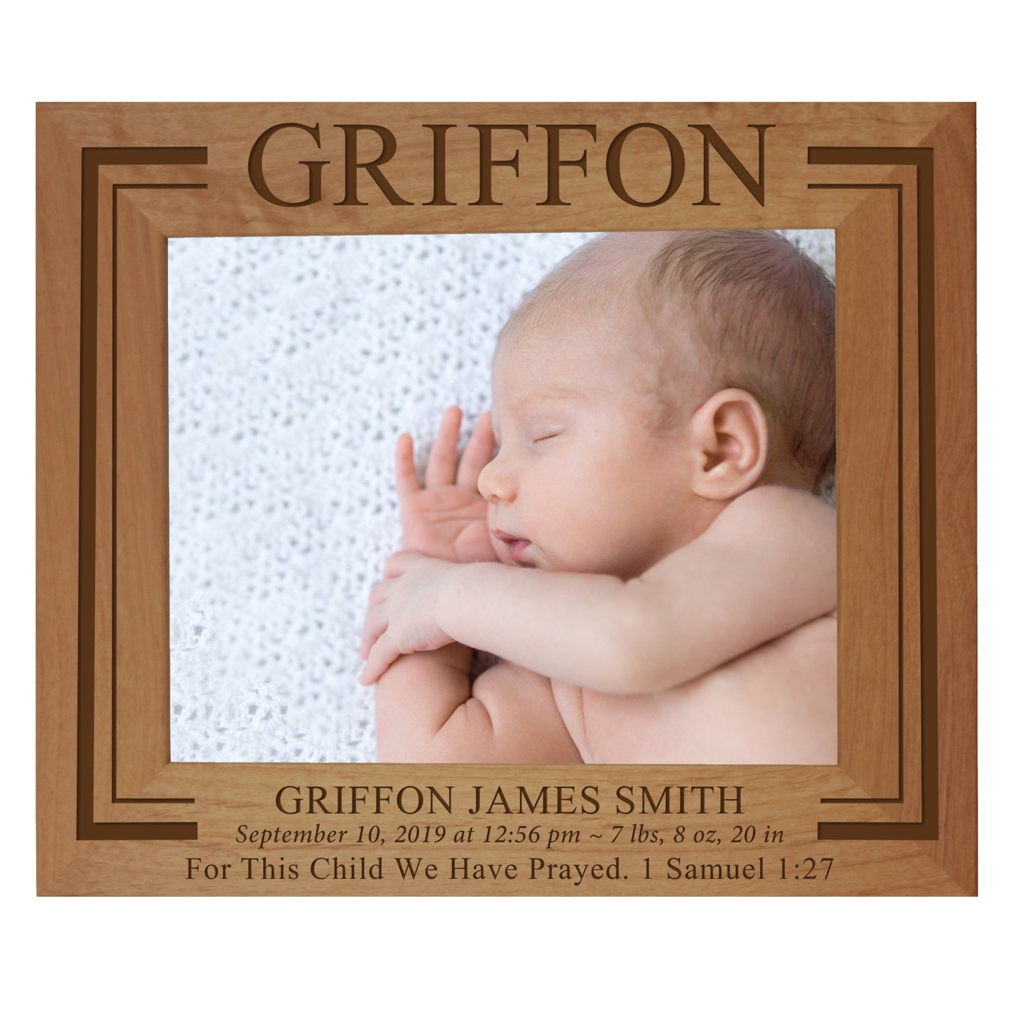 Personalized Baby Announcement Alder Frames 8x10 - Boy - LifeSong Milestones
