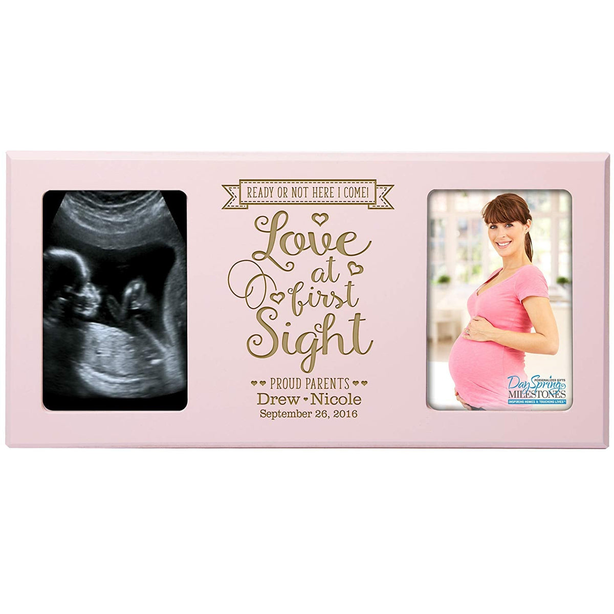 Personalized Baby Announcement Double Photo Frame Love At First Sight - LifeSong Milestones