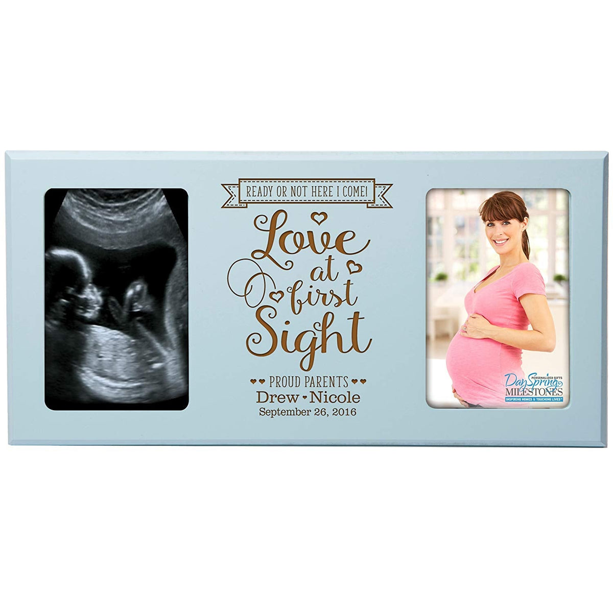 Personalized Baby Announcement Double Photo Frame Love At First Sight - LifeSong Milestones