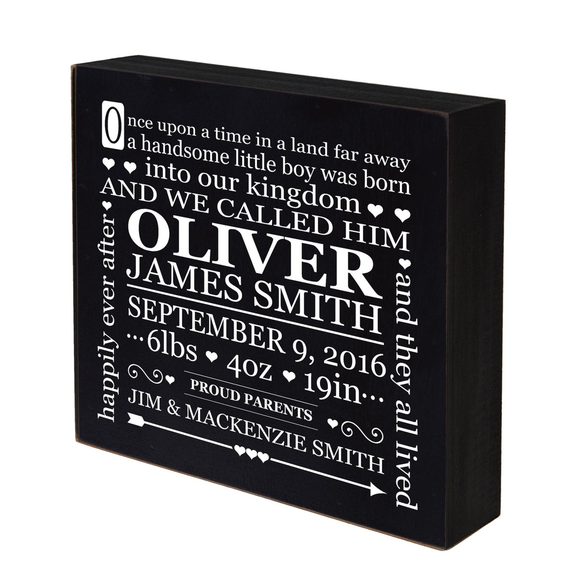 Personalized Baby Announcement Shadow Box - Once Upon A Time - LifeSong Milestones