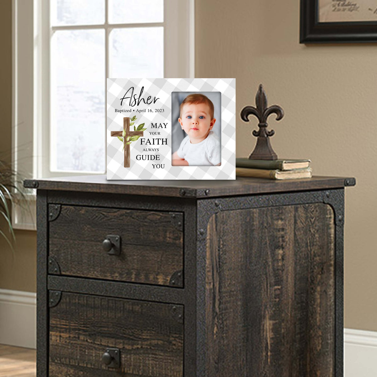 Personalized Baby Baptism Wooden Picture Frame - LifeSong Milestones