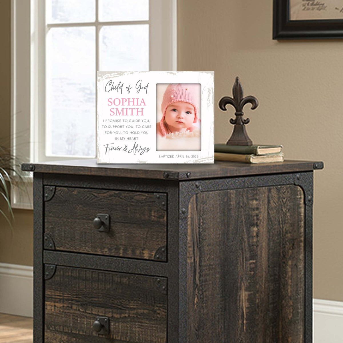 Personalized Baby Baptism Wooden Picture Frame - LifeSong Milestones