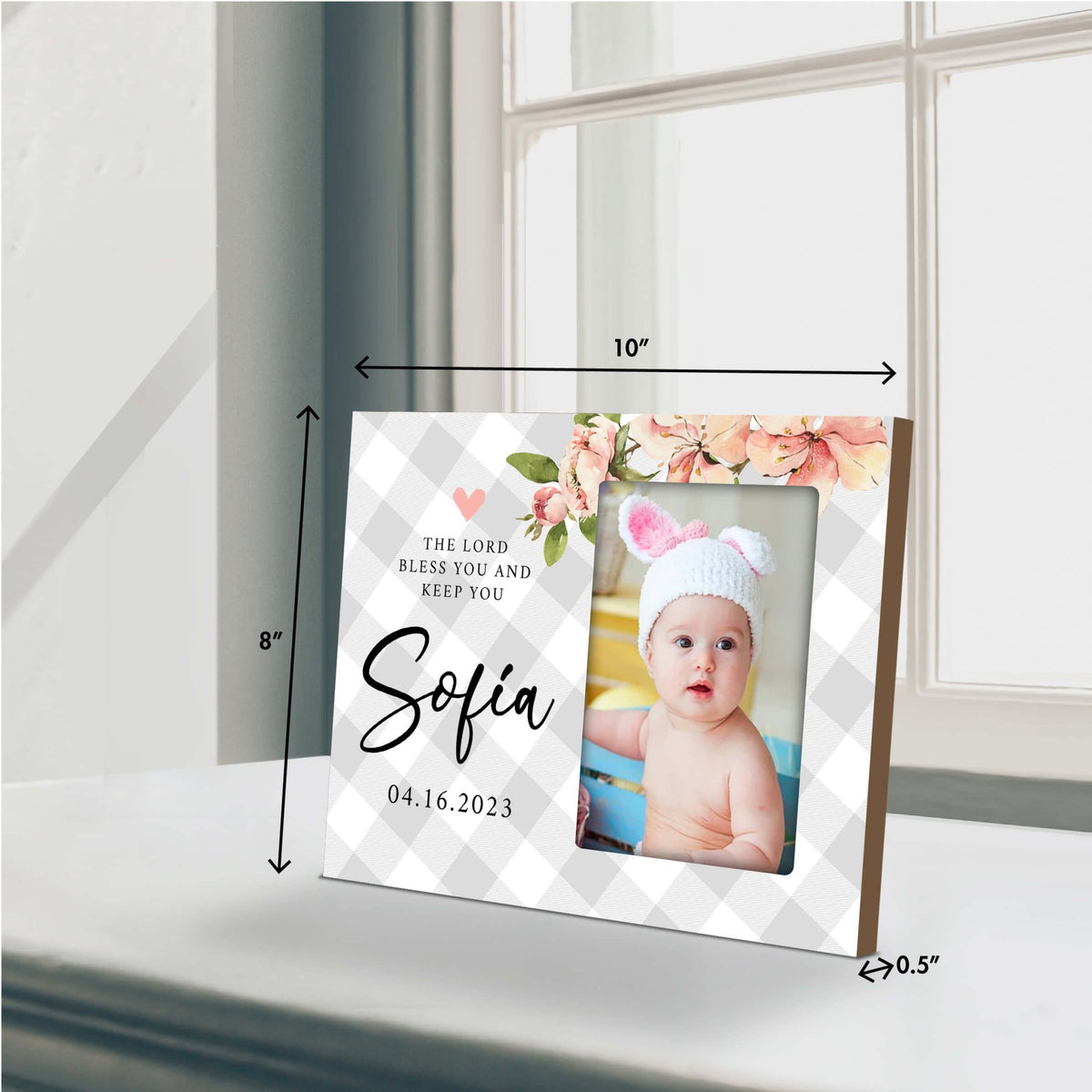 Personalized Baby Baptism Wooden Picture Frame - LifeSong Milestones