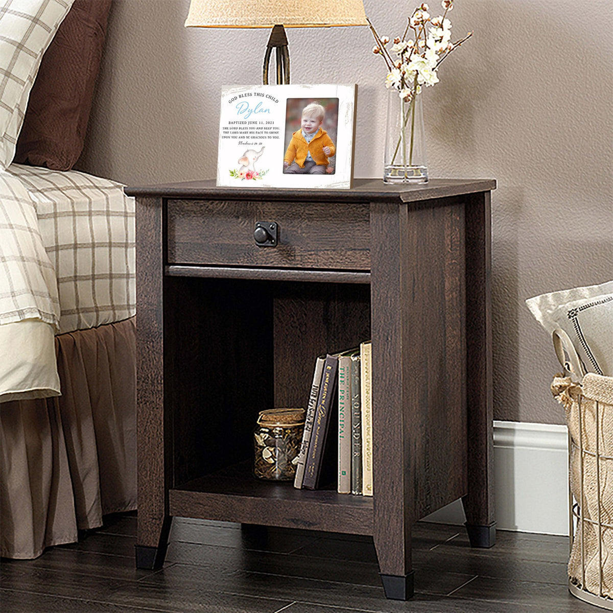 Personalized Baby Baptism Wooden Picture Frame - LifeSong Milestones