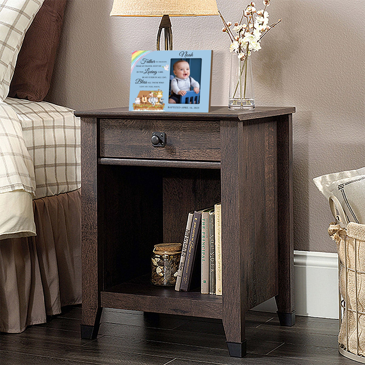 Personalized Baby Baptism Wooden Picture Frame - LifeSong Milestones