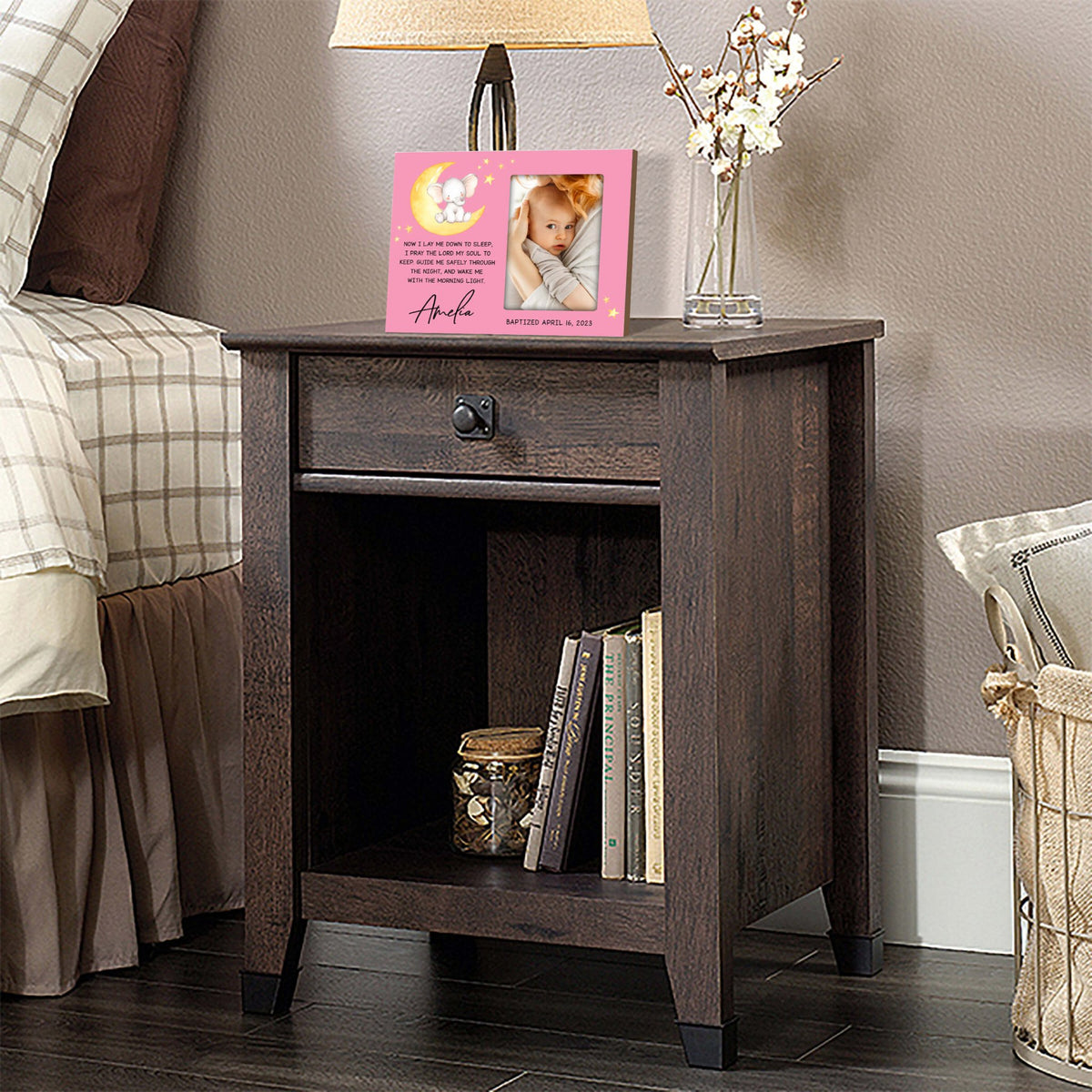 Personalized Baby Baptism Wooden Picture Frame - LifeSong Milestones