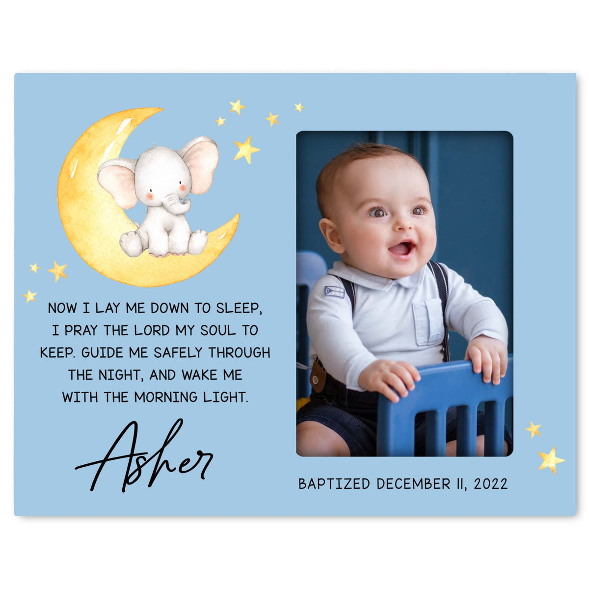 Personalized Baby Baptism Wooden Picture Frame - LifeSong Milestones