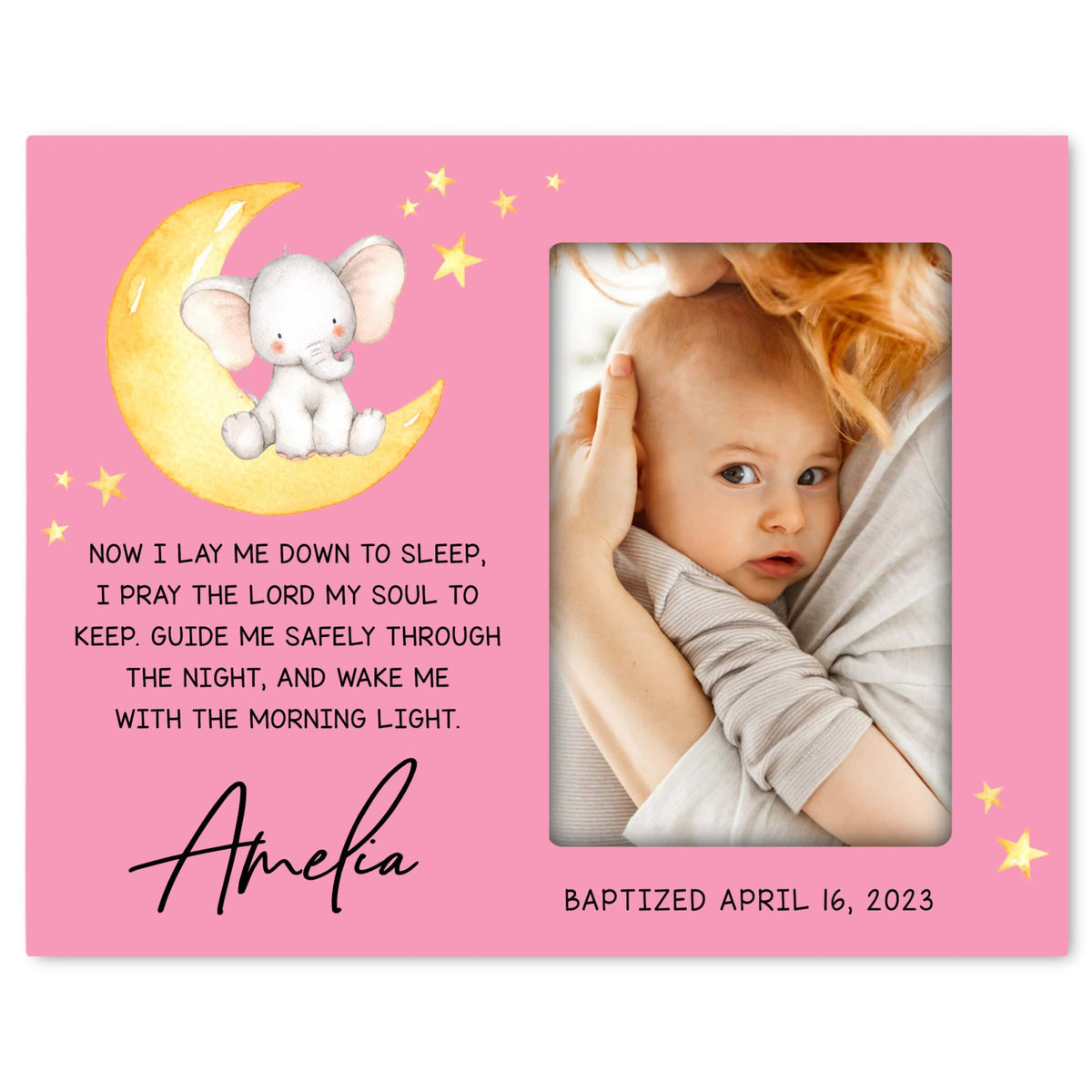 Personalized Baby Baptism Wooden Picture Frame - LifeSong Milestones