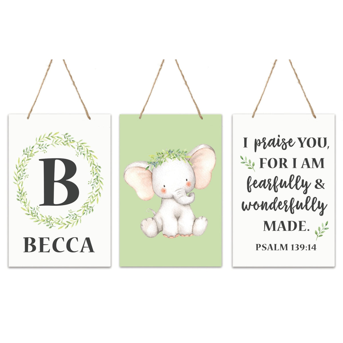 Personalized Baby Birth Arrival Monogram Signs - Girls Green - LifeSong Milestones