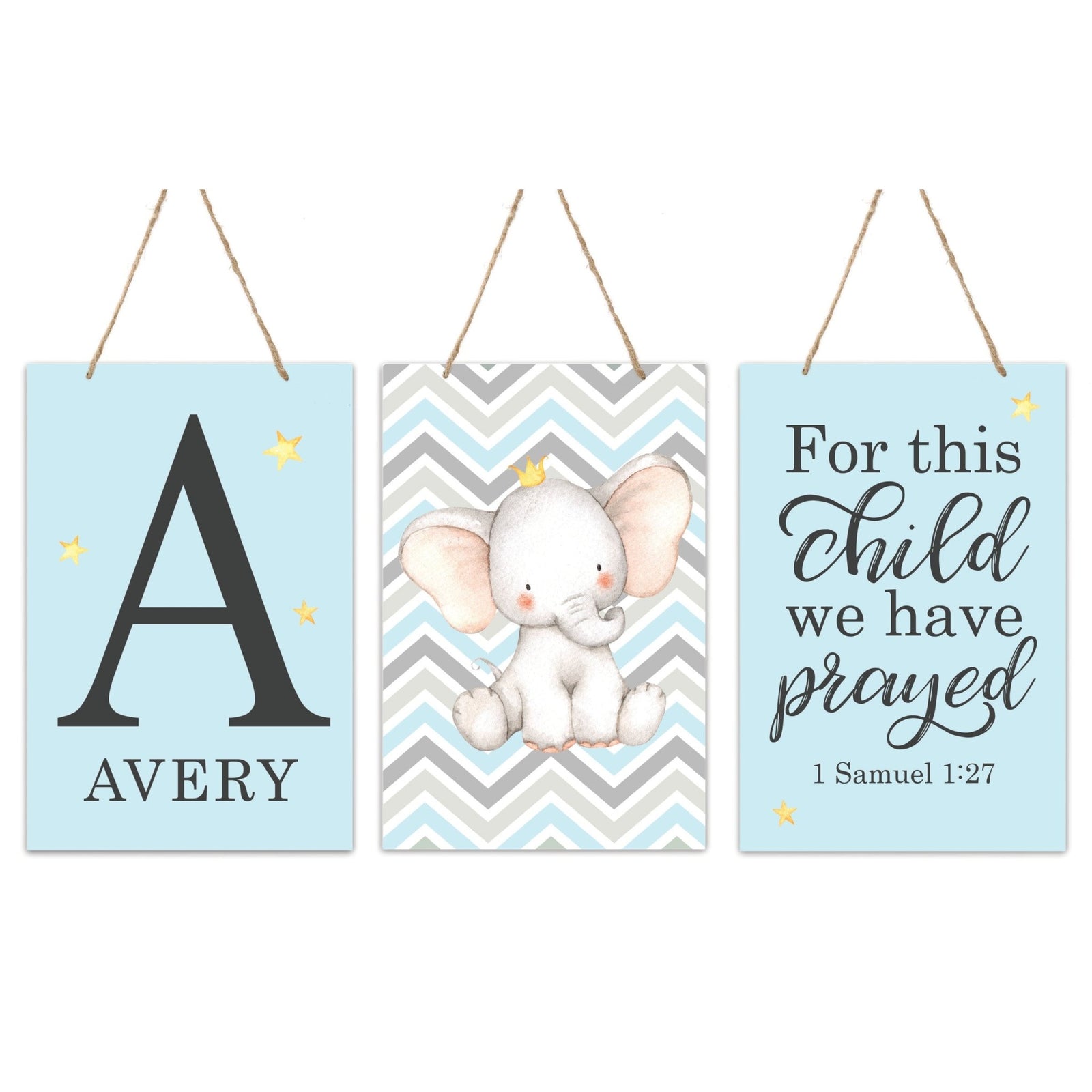 Personalized Baby Birth Arrival Monogram Wall Signs - Boys Blue ...