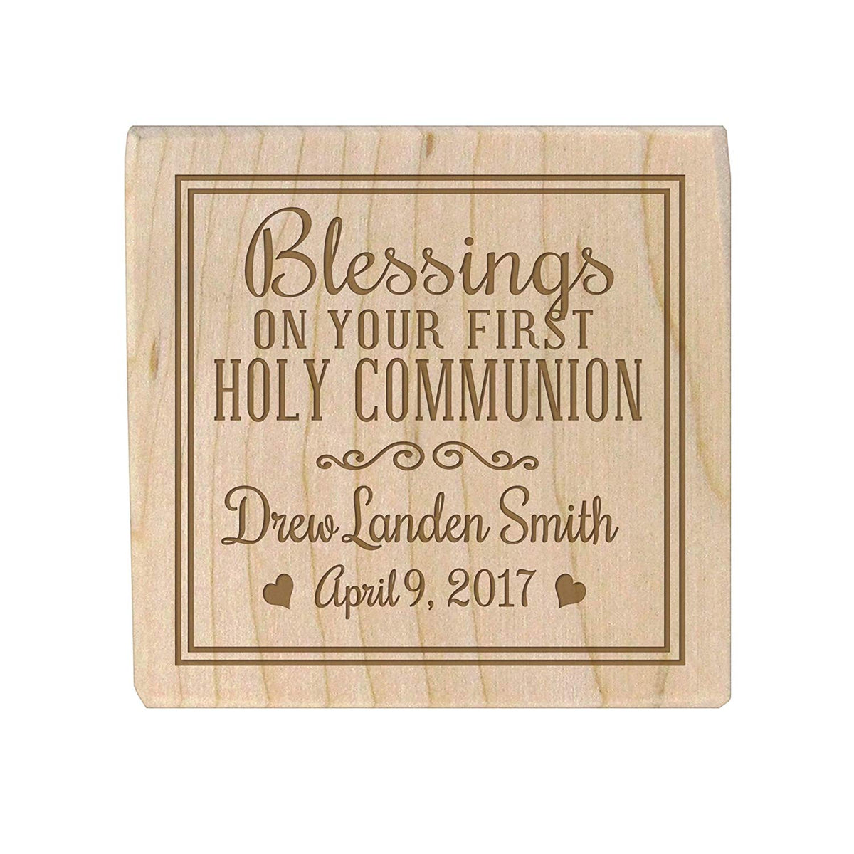 Personalized Baby Dedication Maple Blocks - May God Bless You - LifeSong Milestones