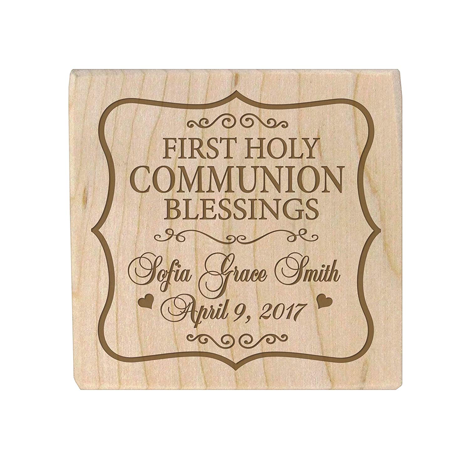 Personalized Baby Dedication Maple Blocks - May God Bless You - LifeSong Milestones