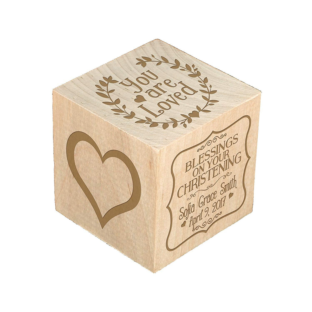 Personalized Baby Dedication Maple Blocks - May God Bless You - LifeSong Milestones