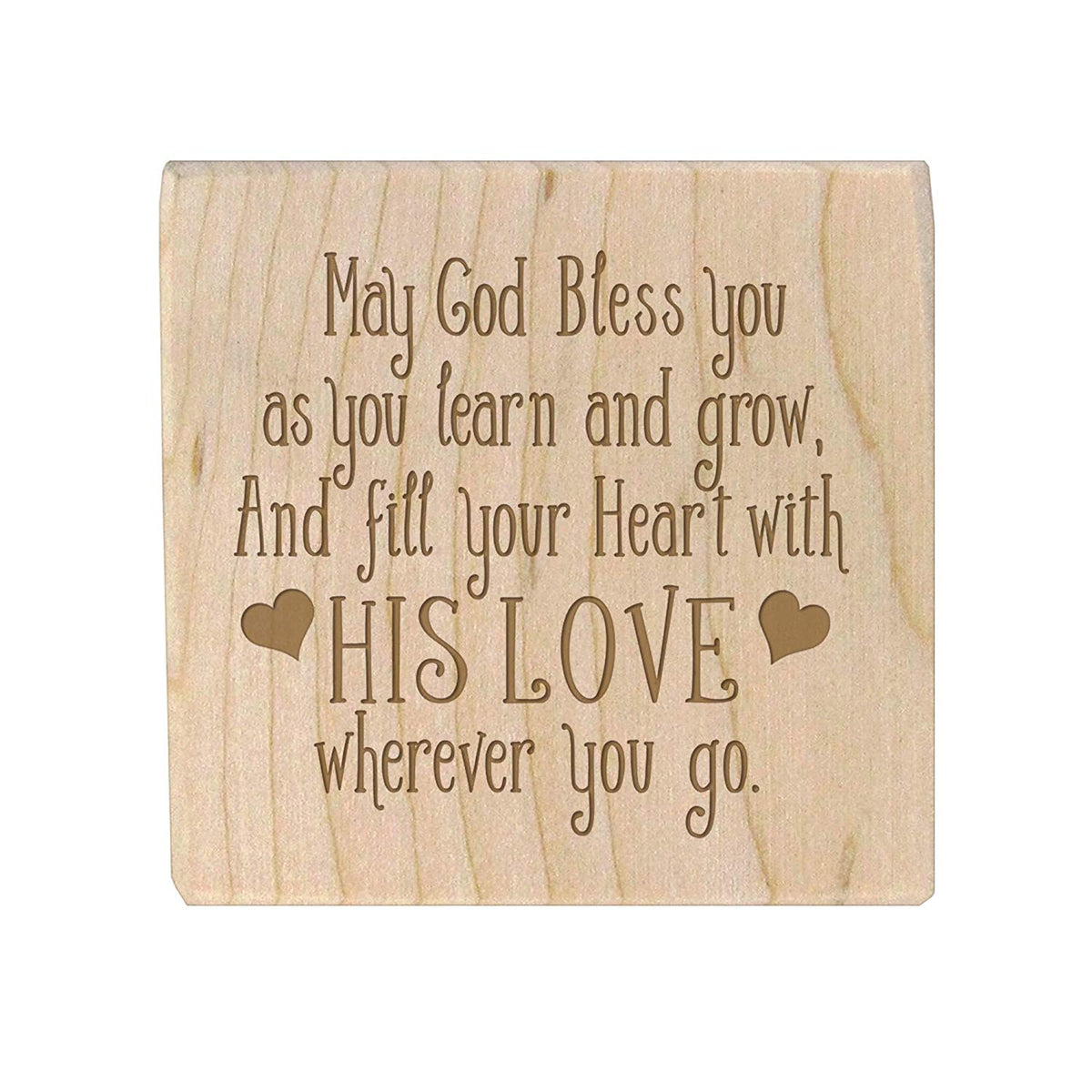 Personalized Baby Dedication Maple Blocks - May God Bless You - LifeSong Milestones