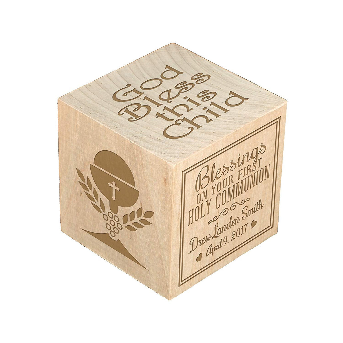 Personalized Baby Dedication Maple Blocks - May God Bless You - LifeSong Milestones