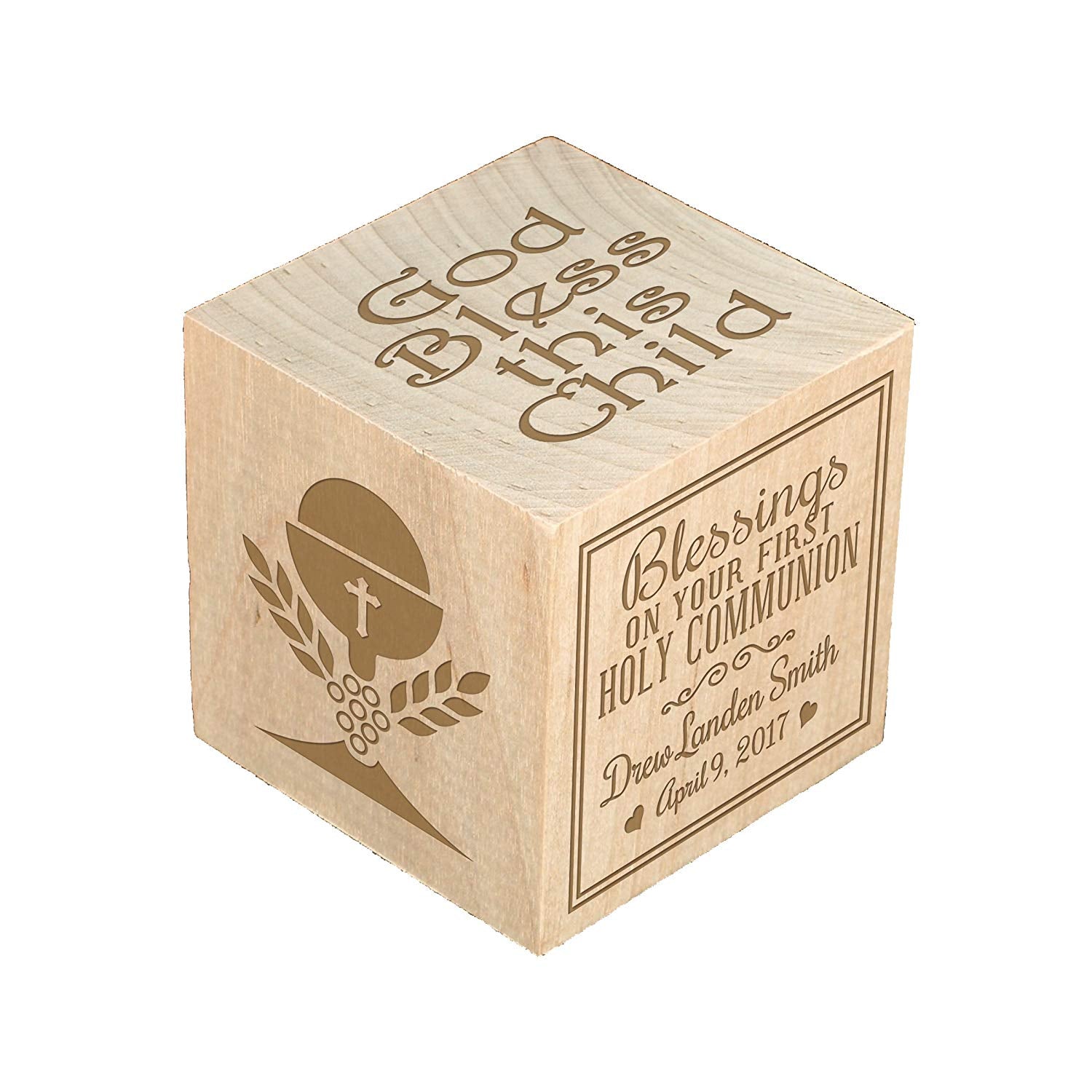 Personalized Baby Dedication Maple Blocks - May God Bless You - LifeSong Milestones