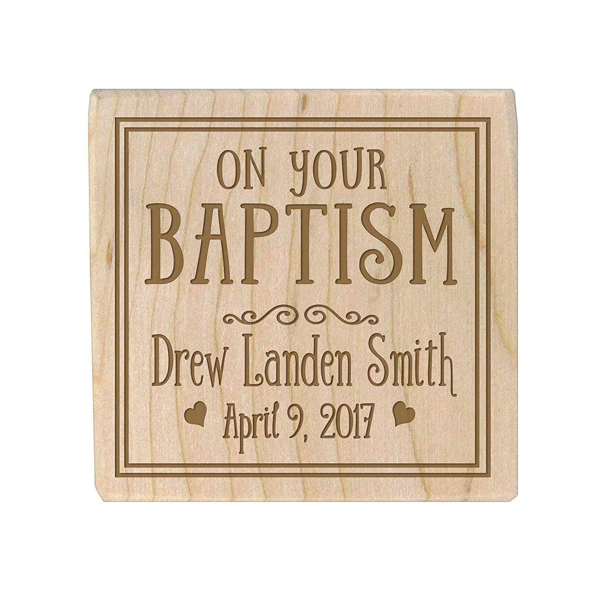 Personalized Baby Dedication Maple Blocks - May God Bless You - LifeSong Milestones