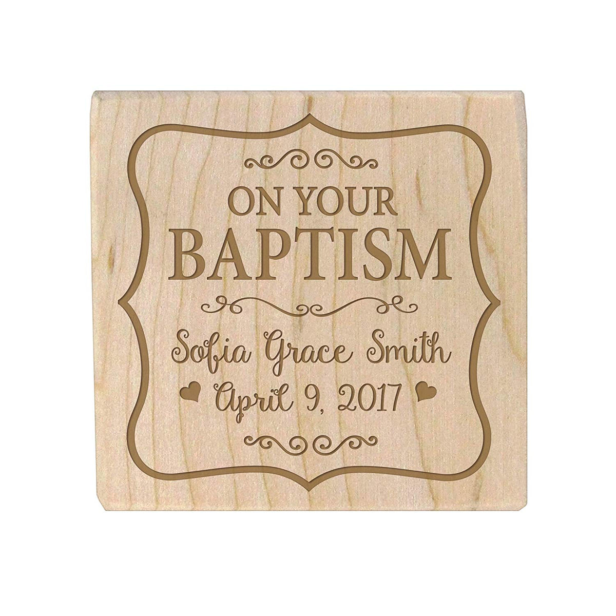Personalized Baby Dedication Maple Blocks - May God Bless You - LifeSong Milestones