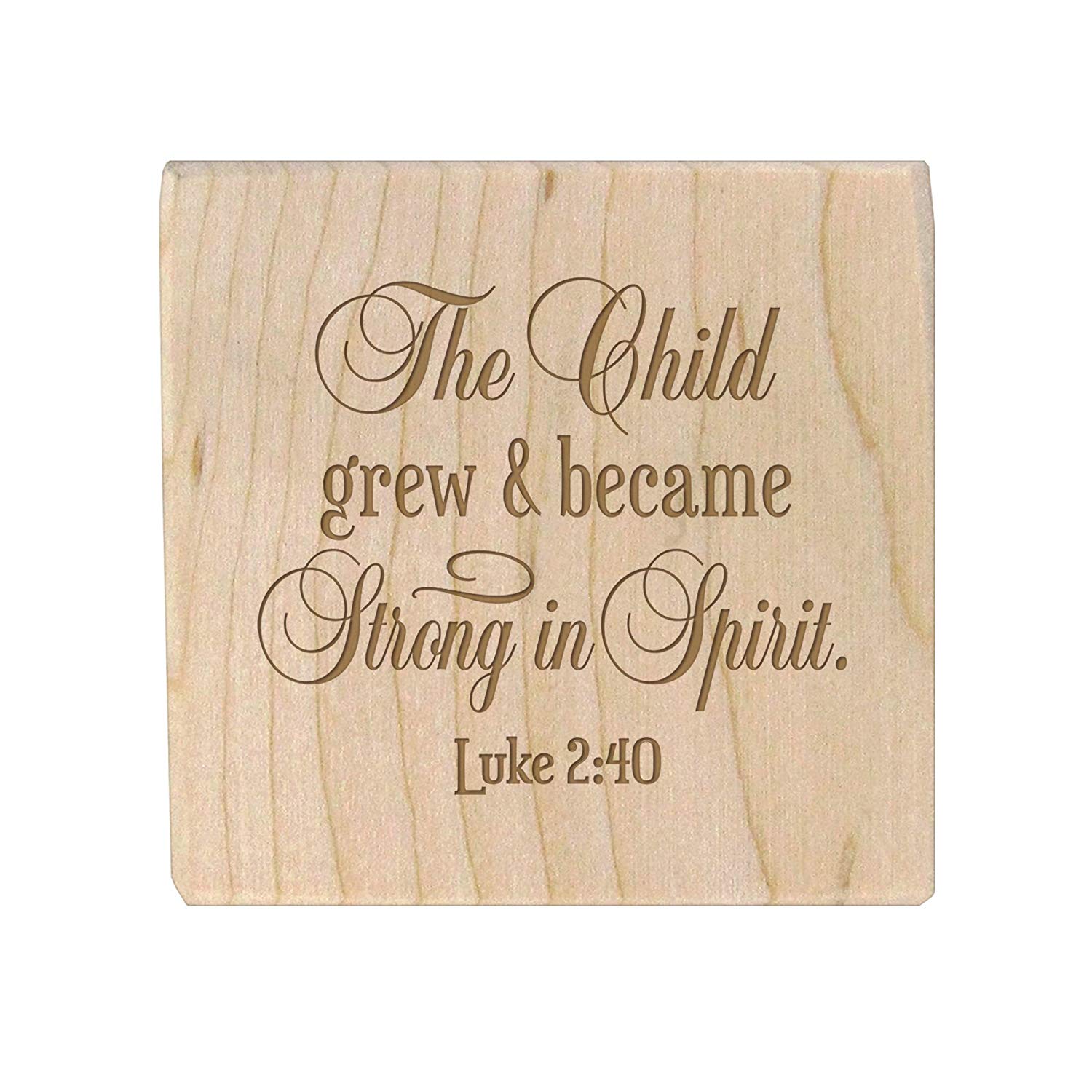 Personalized Baby Dedication Maple Blocks - May God Bless You - LifeSong Milestones