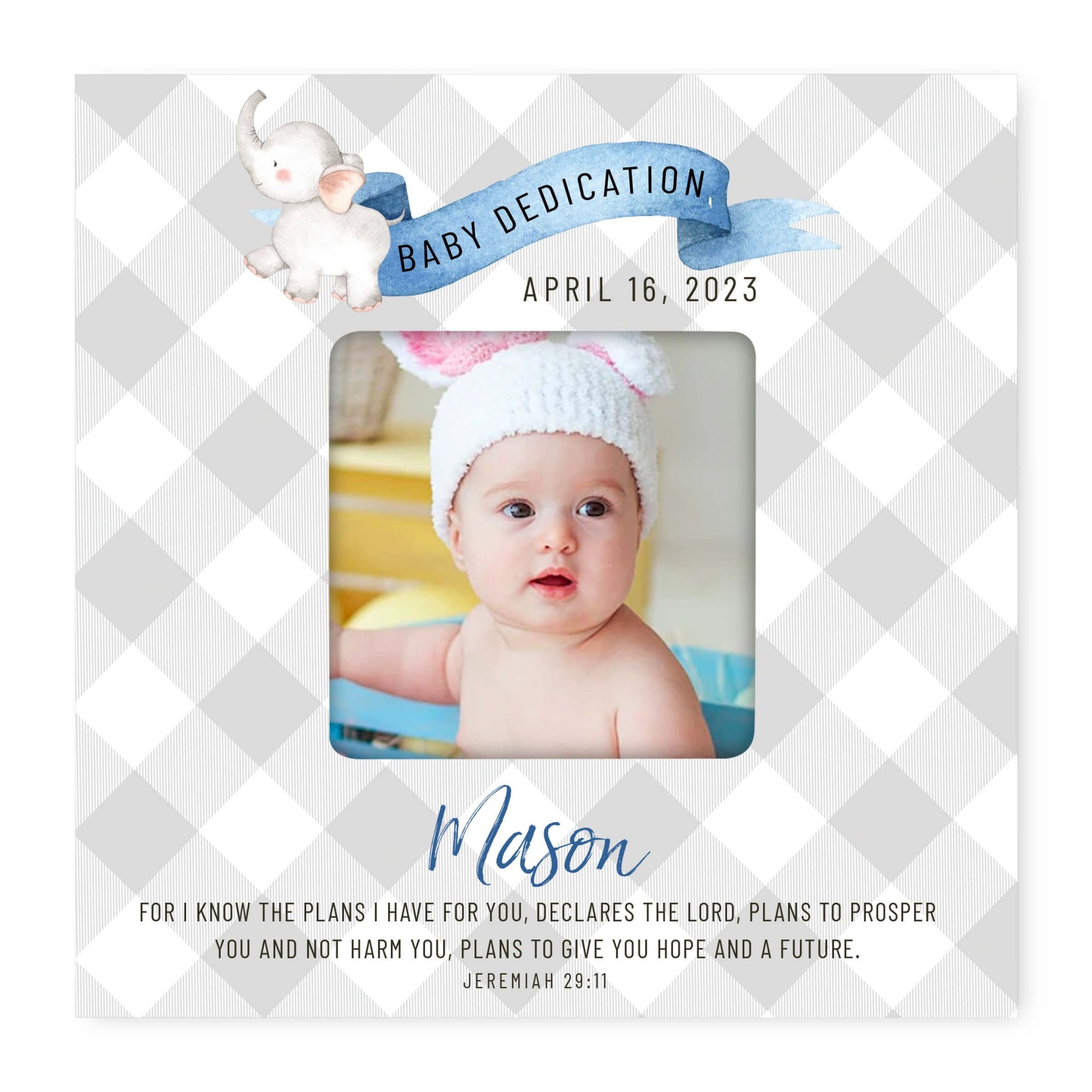 Personalized Baby Dedication Photo Frame – Jeremiah 29:11 - LifeSong Milestones