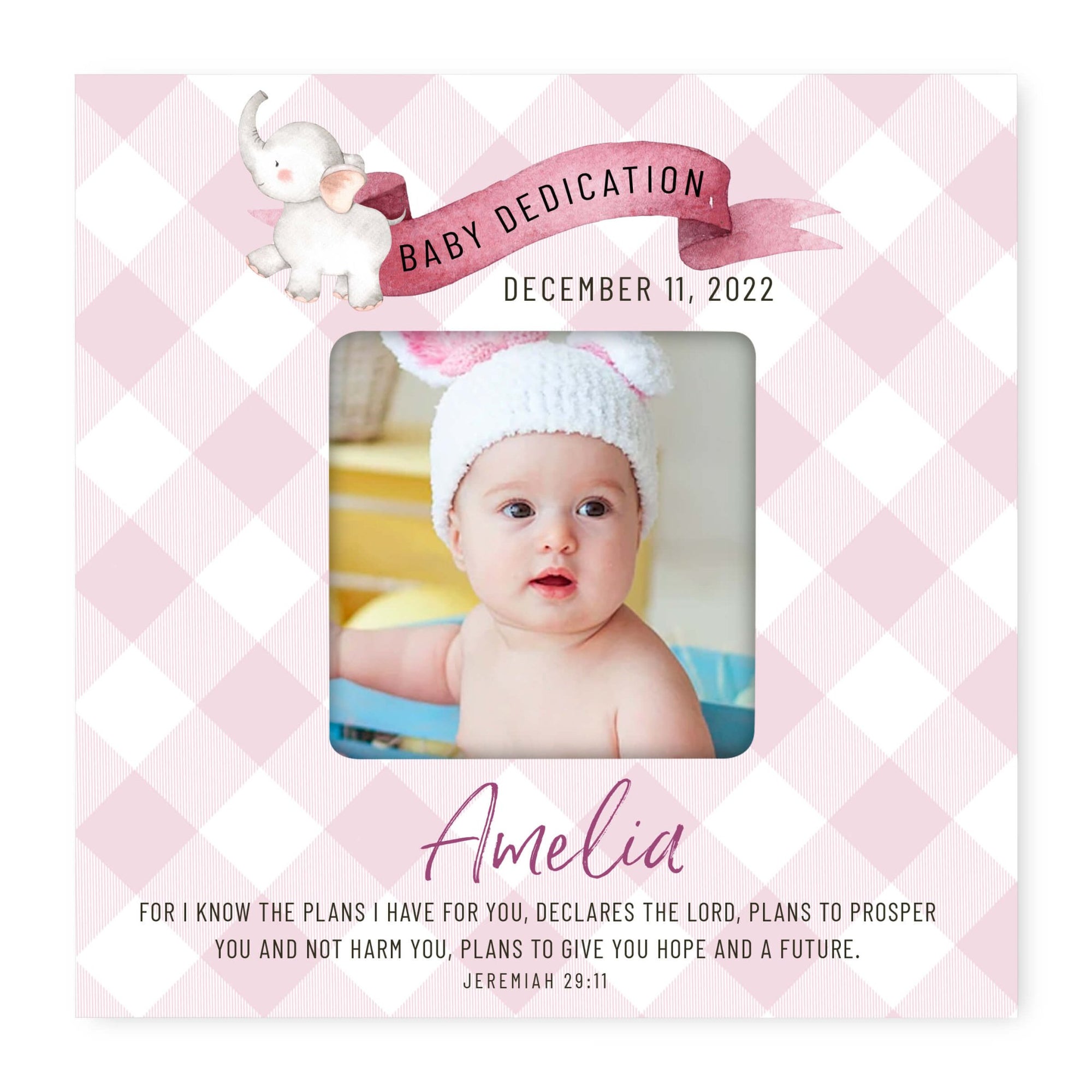 Personalized Baby Dedication Photo Frame – Jeremiah 29:11 - LifeSong Milestones