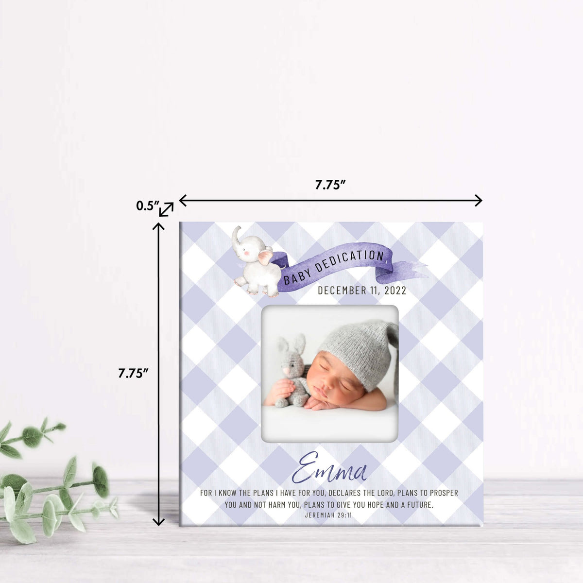 Personalized Baby Dedication Photo Frame – Jeremiah 29:11 - LifeSong Milestones