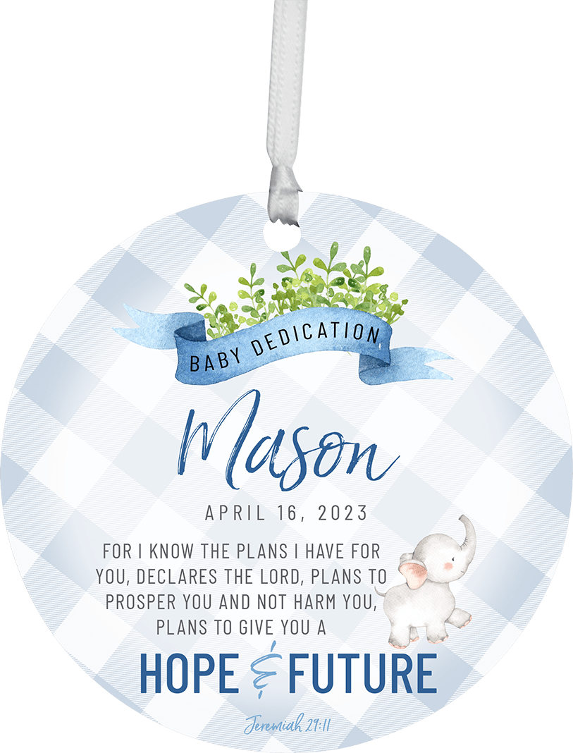 Lifesong Milestones Personalized Baptism Hanging Ornament