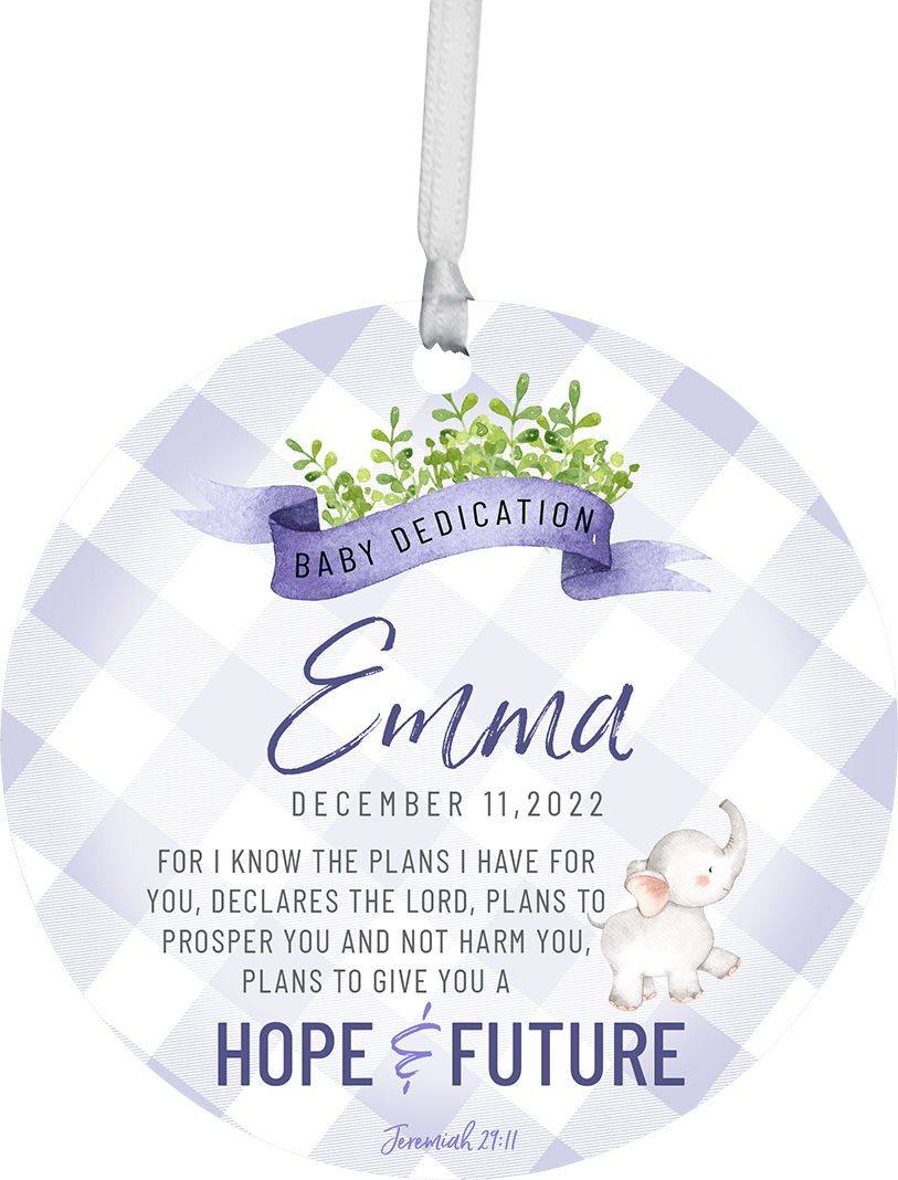 Lifesong Milestones Personalized Baptism Hanging Ornament