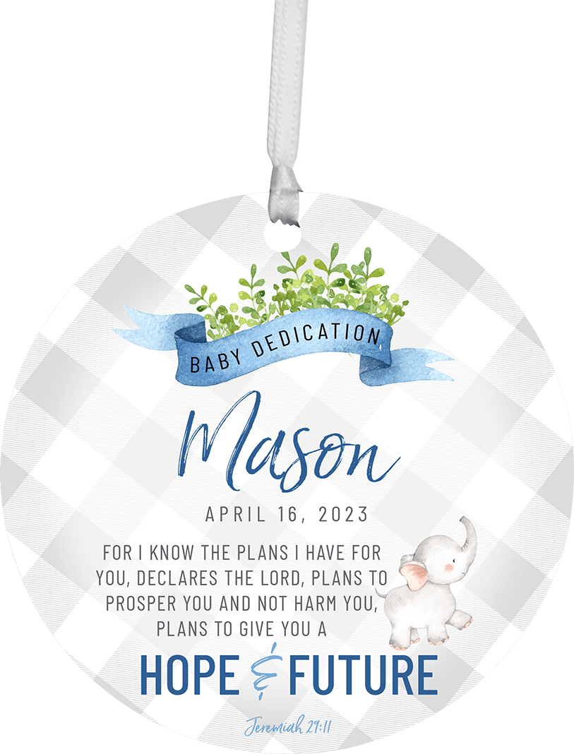 Lifesong Milestones Personalized Baptism Hanging Ornament