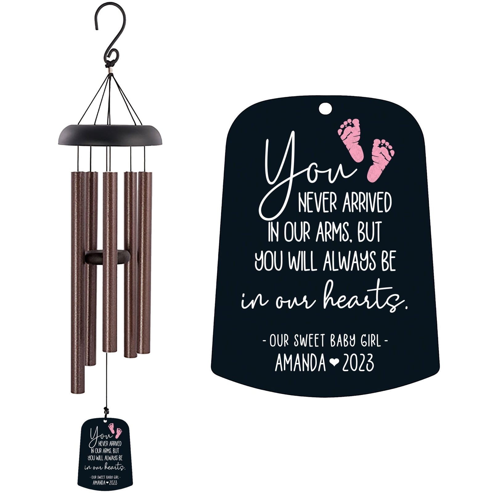 Personalized Baby Memorial Wind Chime Sail Sympathy Gift - You Never Arrived - LifeSong Milestones