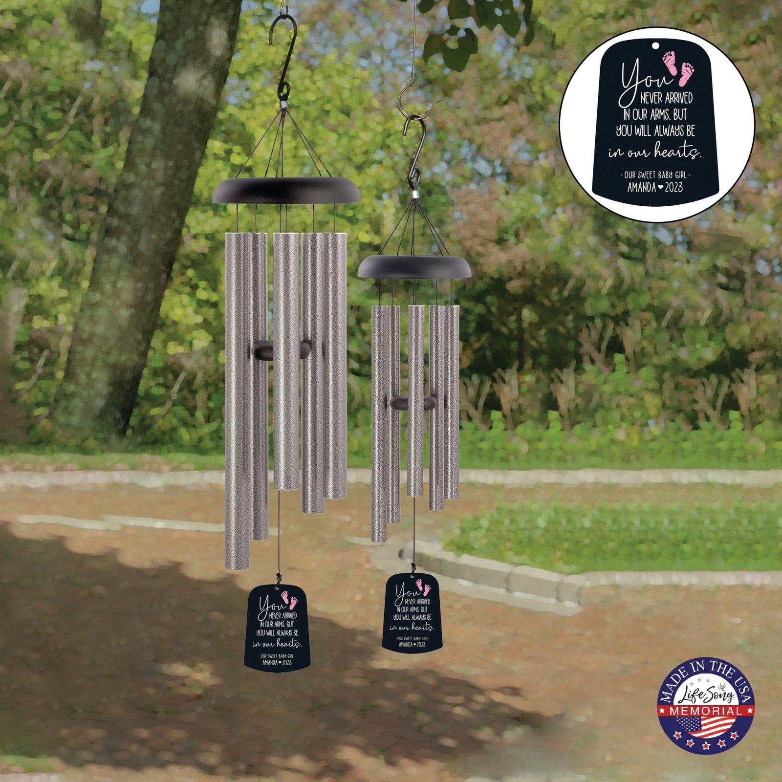 Personalized Baby Memorial Wind Chime Sail Sympathy Gift - You Never Arrived - LifeSong Milestones